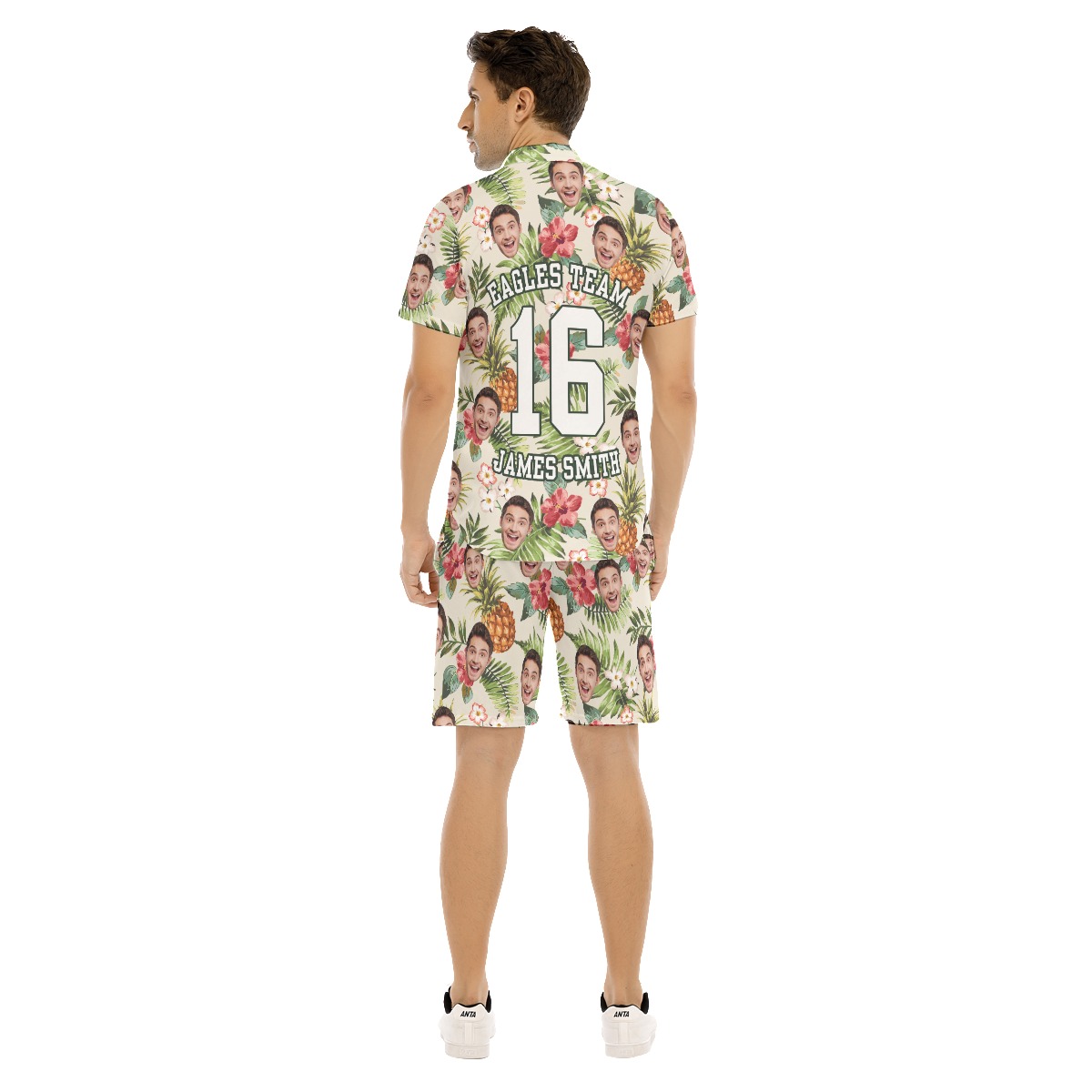 Men's Sports Team Custom Name Hawaiian Shirt And Shorts