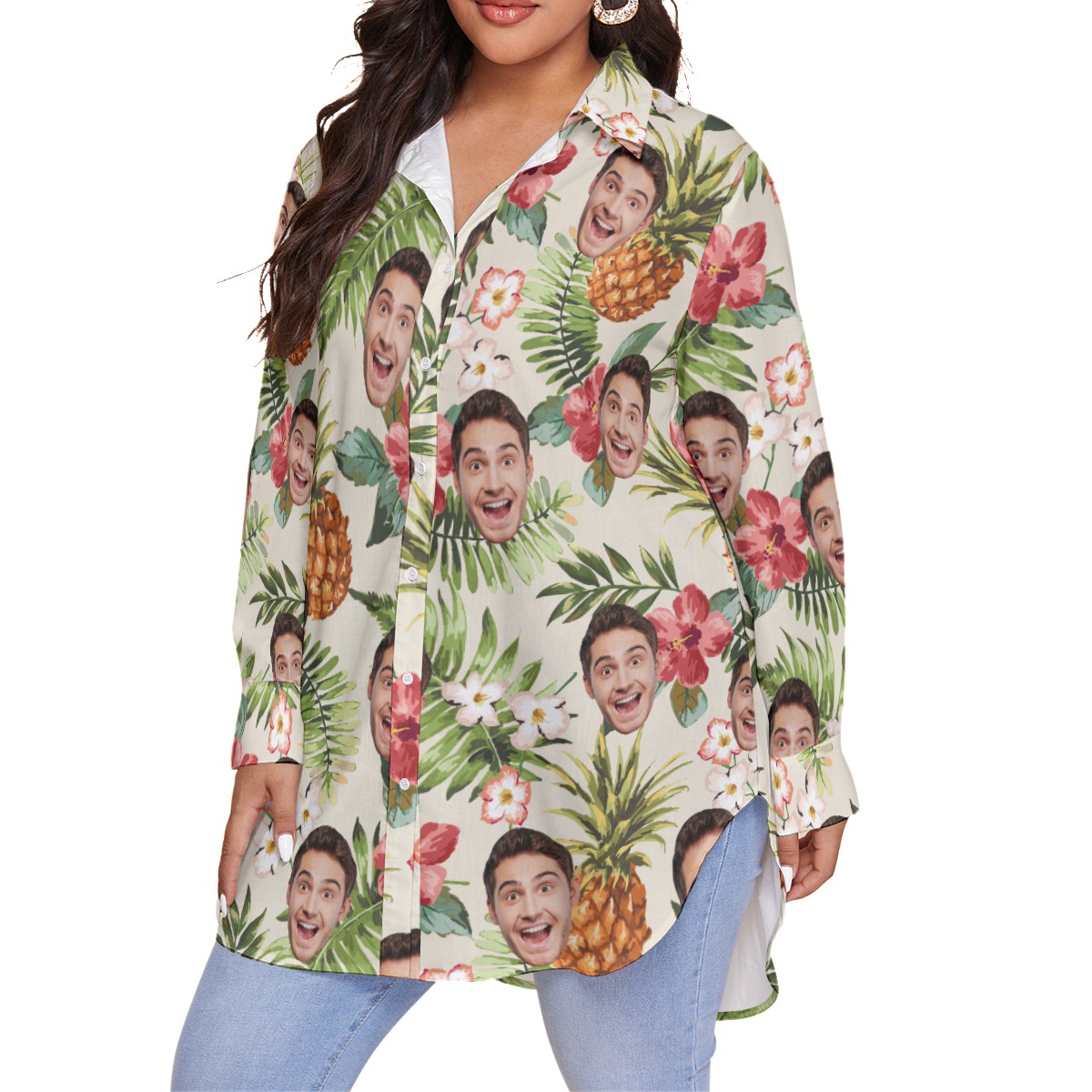 Sports Team Custom Oversized Women's Hawaiian Shirt