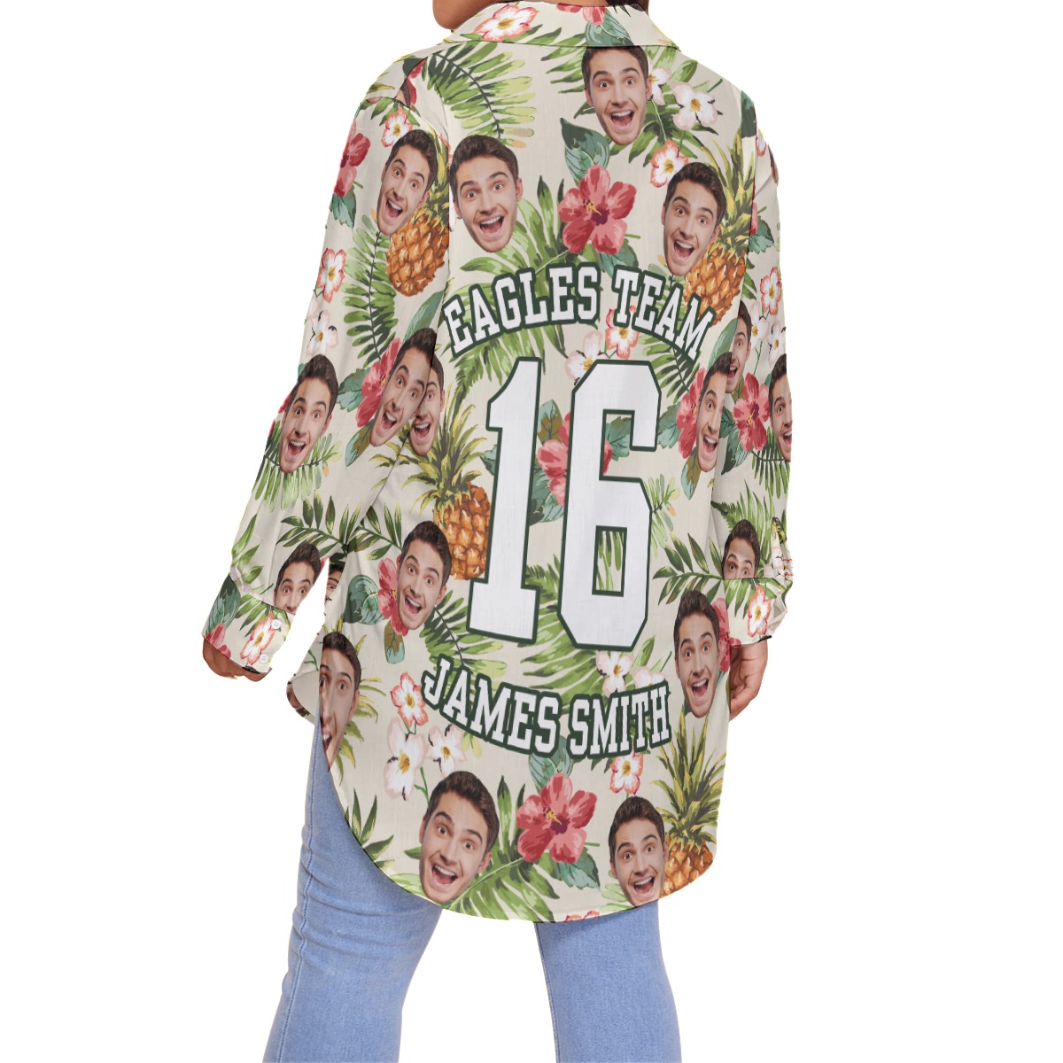 Sports Team Custom Oversized Women's Hawaiian Shirt