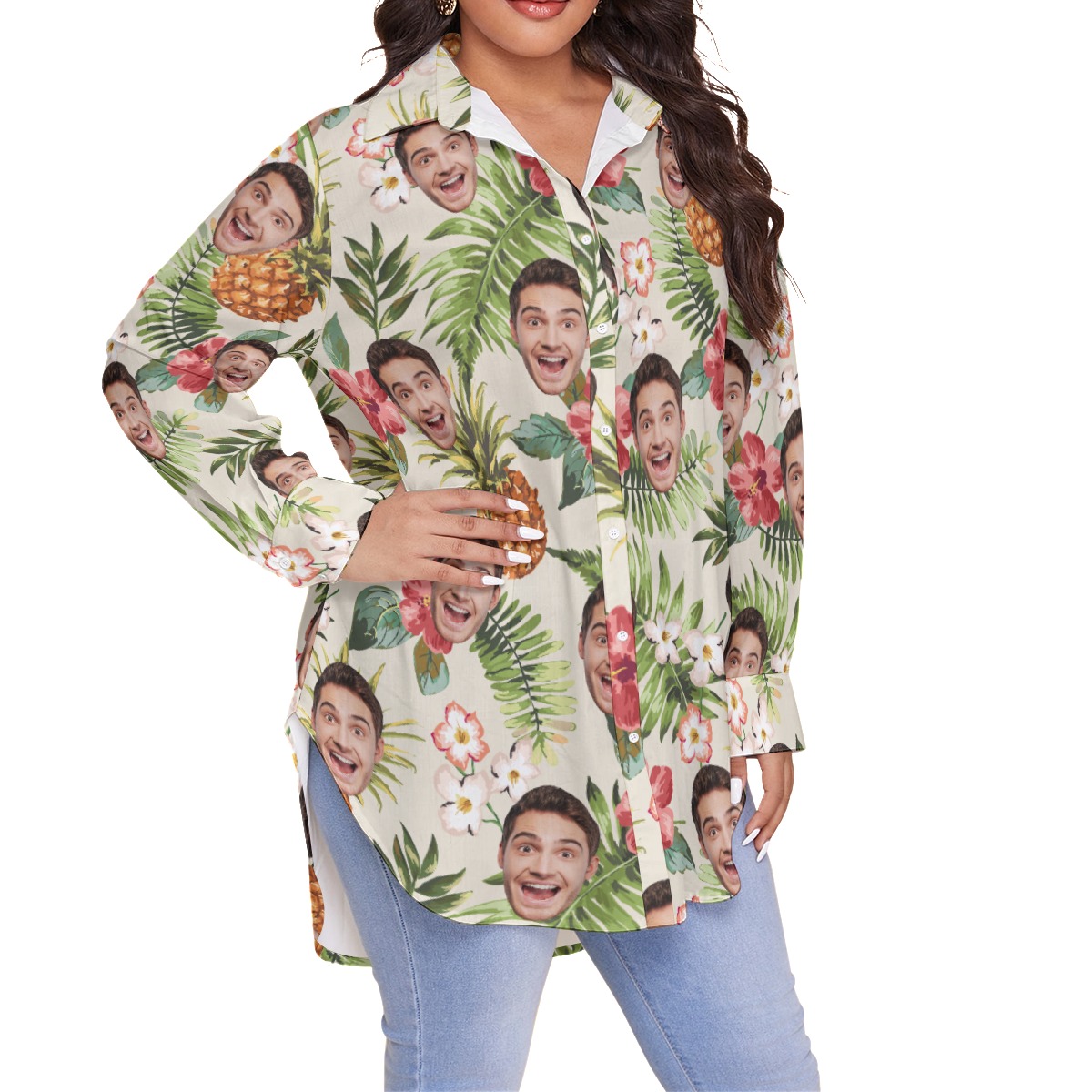 Sports Team Custom Oversized Women's Hawaiian Shirt
