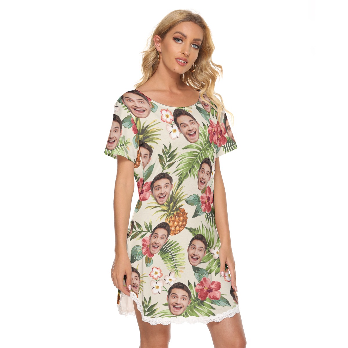 Women's Unique Sports Team Custom Hawaiian Lace Dress
