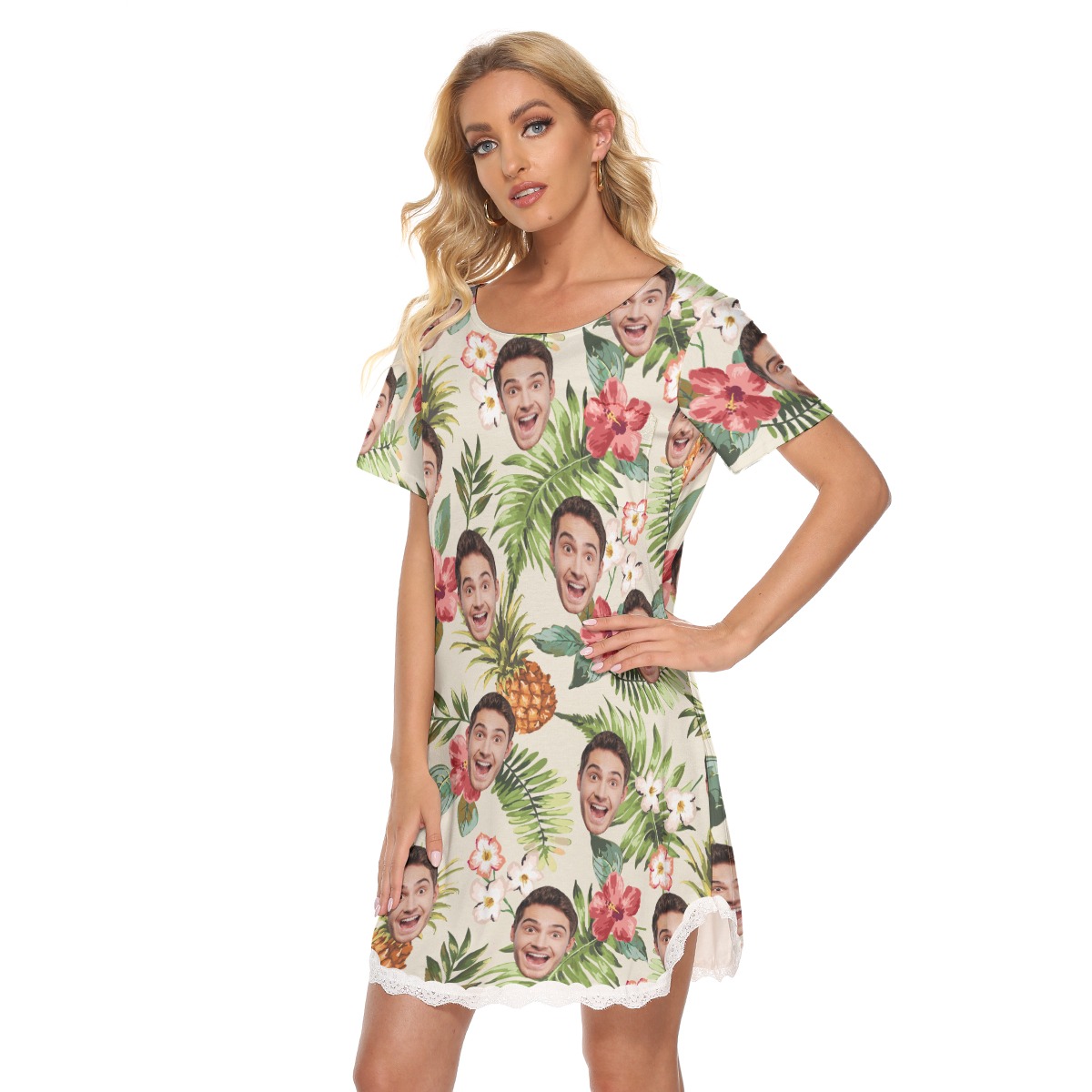 Women's Unique Sports Team Custom Hawaiian Lace Dress