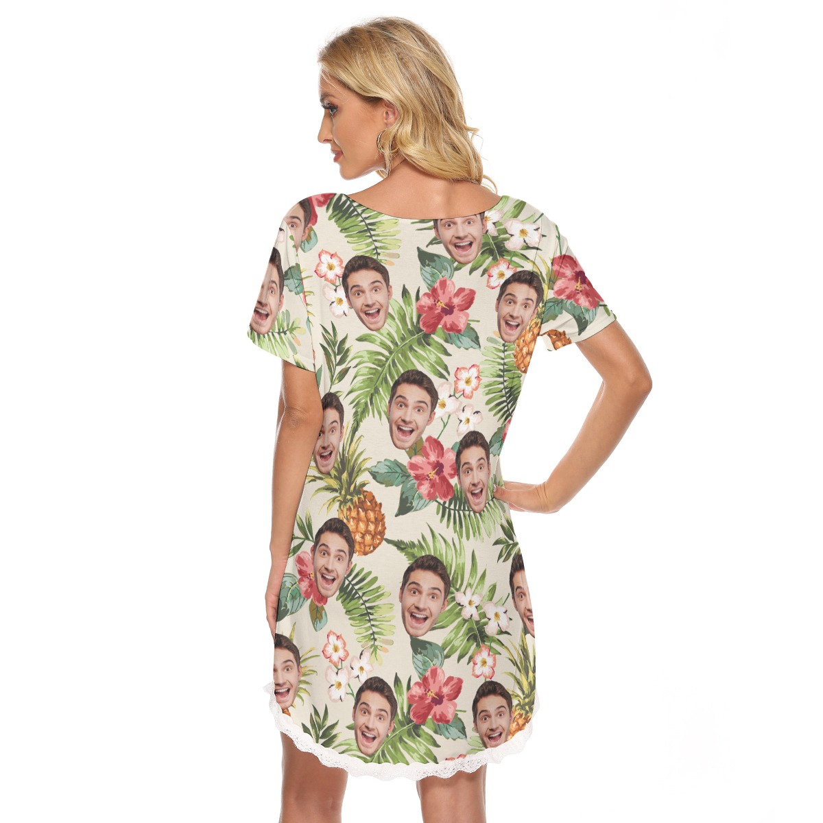 Women's Unique Sports Team Custom Hawaiian Lace Dress