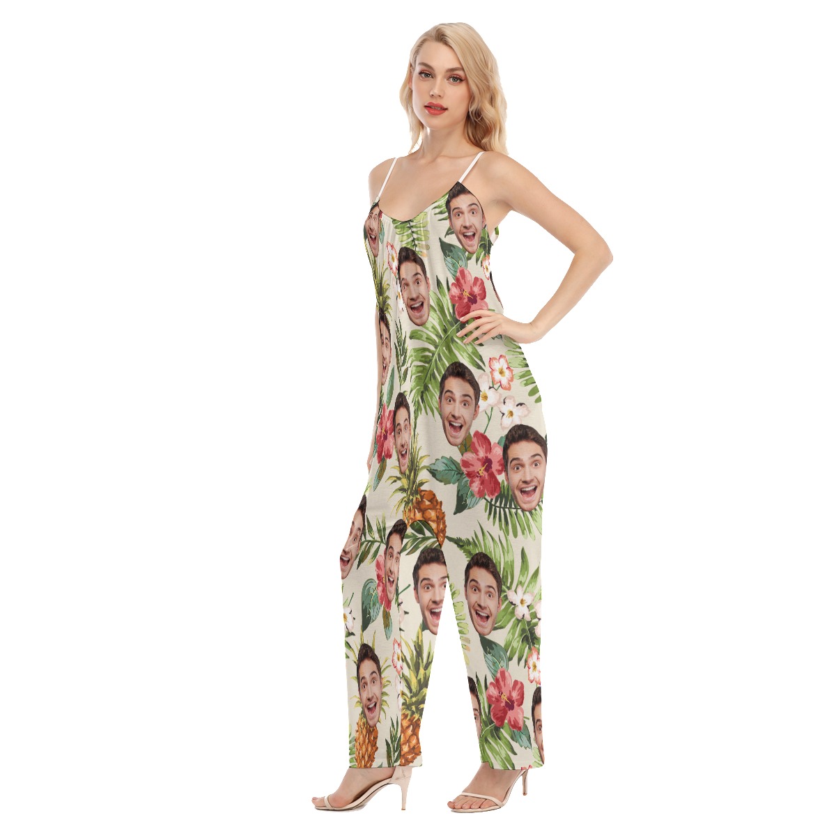 Sports Name Custom Floral Women's Hawaiian Jumpsuit