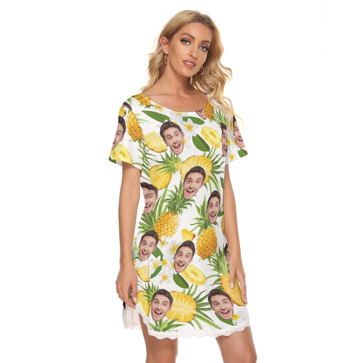 Sports Team Custom Logo Hawaiian Lace Dress For Women
