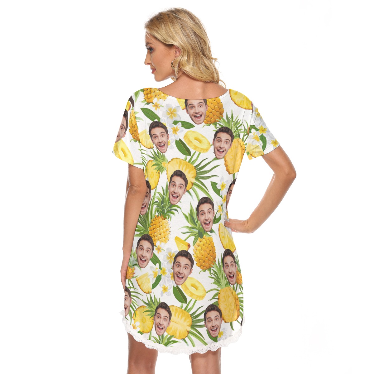 Sports Team Custom Logo Hawaiian Lace Dress For Women