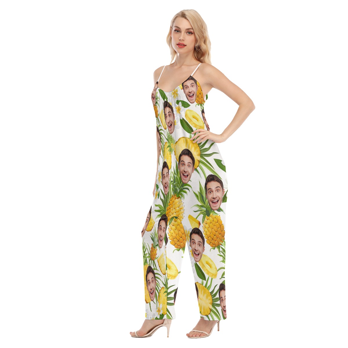 Sports Name Custom Face Women's Hawaiian Jumpsuit