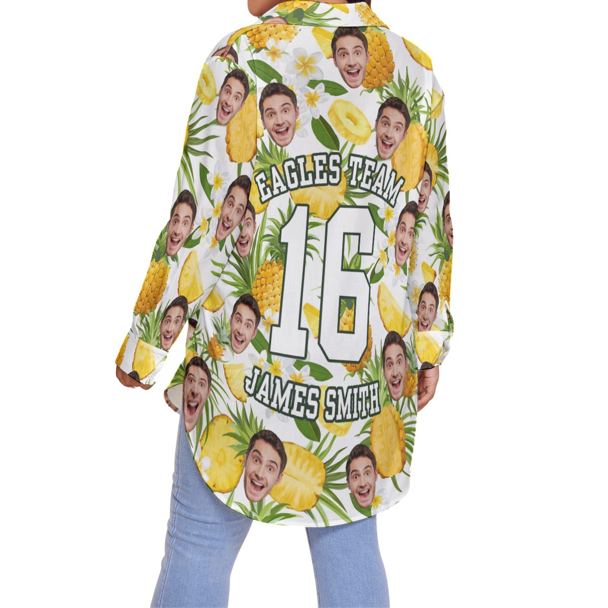 Sports Team Custom Face Plus Size Women's Hawaiian Shirt