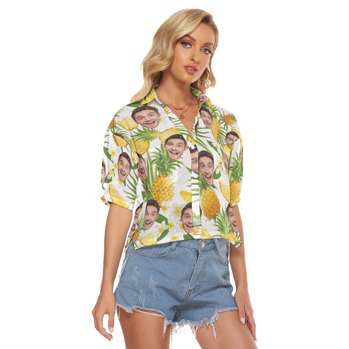 Sports Team Custom Crop Top Hawaiian Shirt For Women