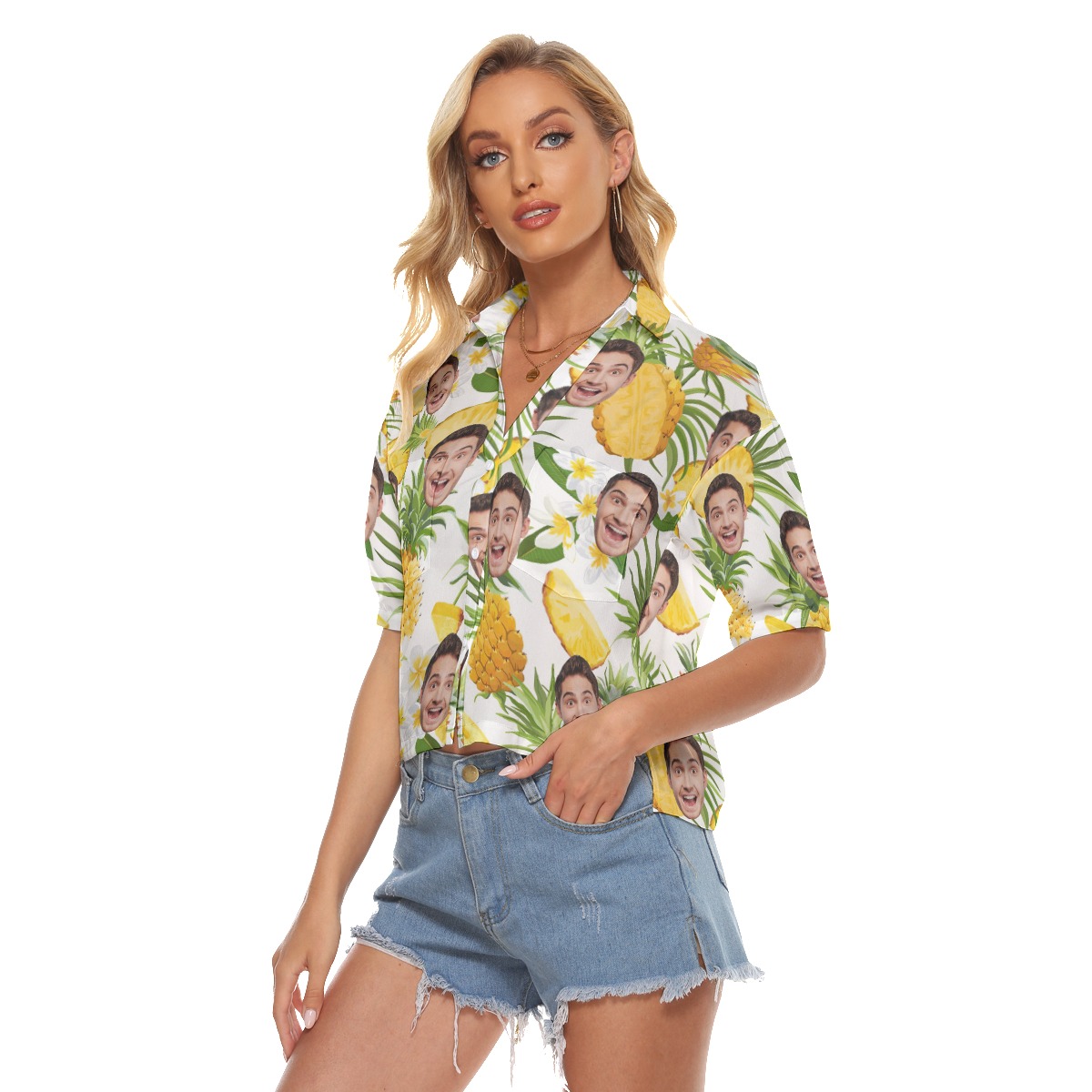 Sports Team Custom Crop Top Hawaiian Shirt For Women