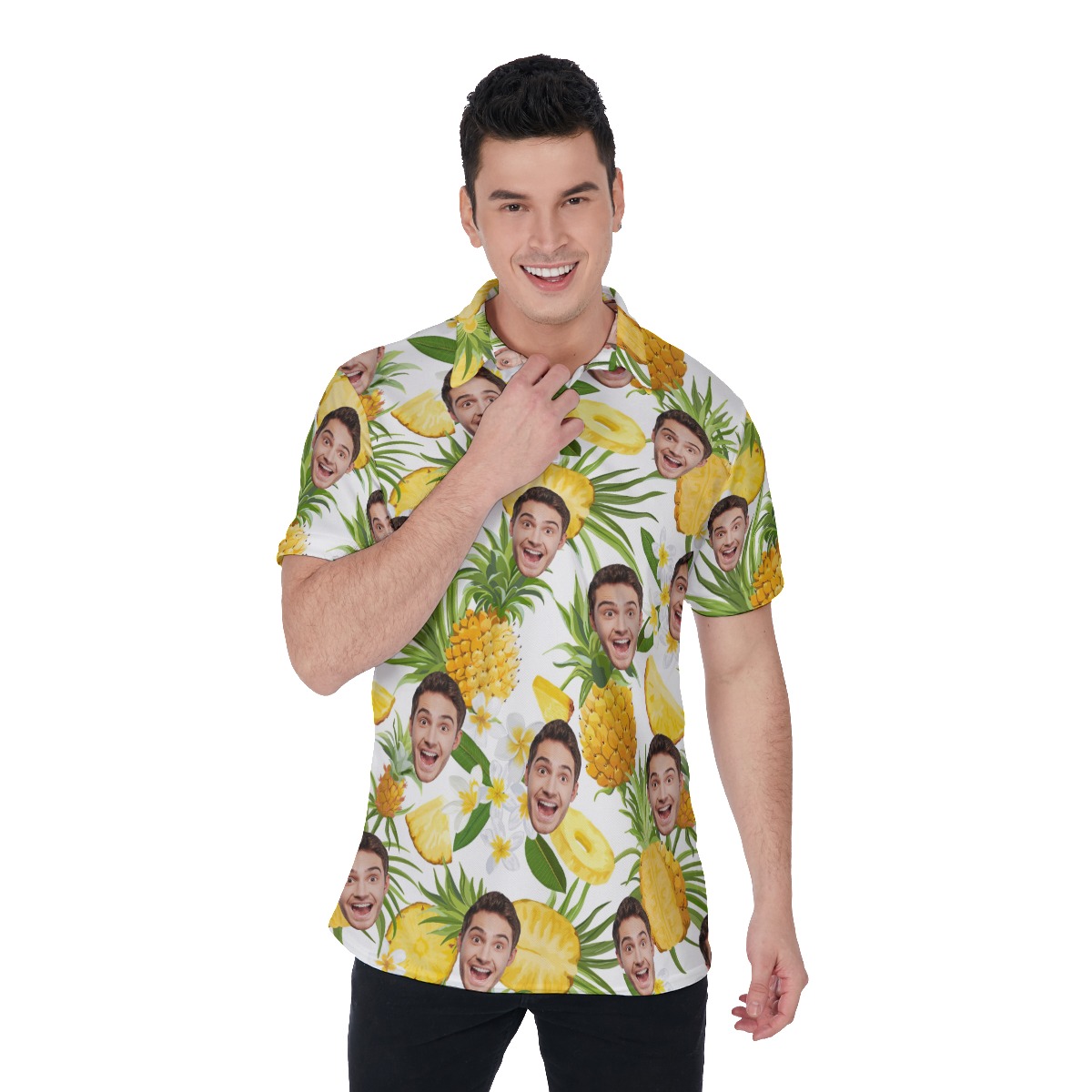 Sports Team Custom Logo Polo Hawaiian Shirt For Men - variant image 1
