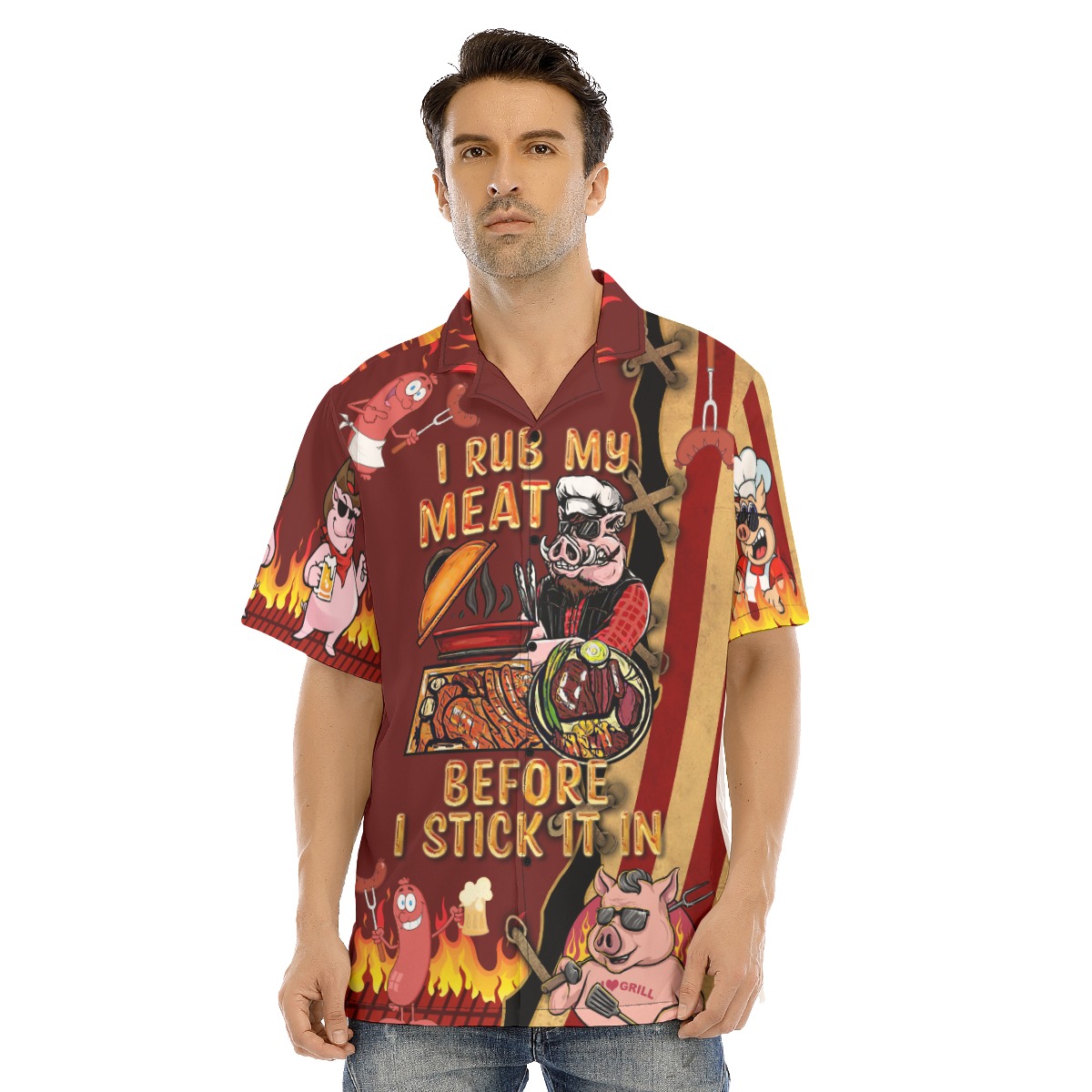 I Rub My Meat Before I Stick It In Hawaiian Shirt - variant image 1