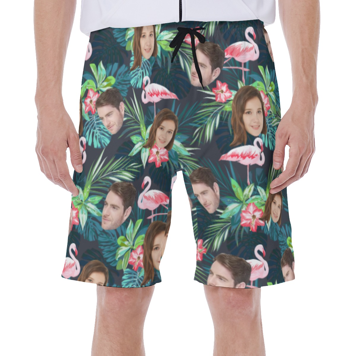 Funny Custom Multiple Faces Tropical Swimwear For Men - variant image 1