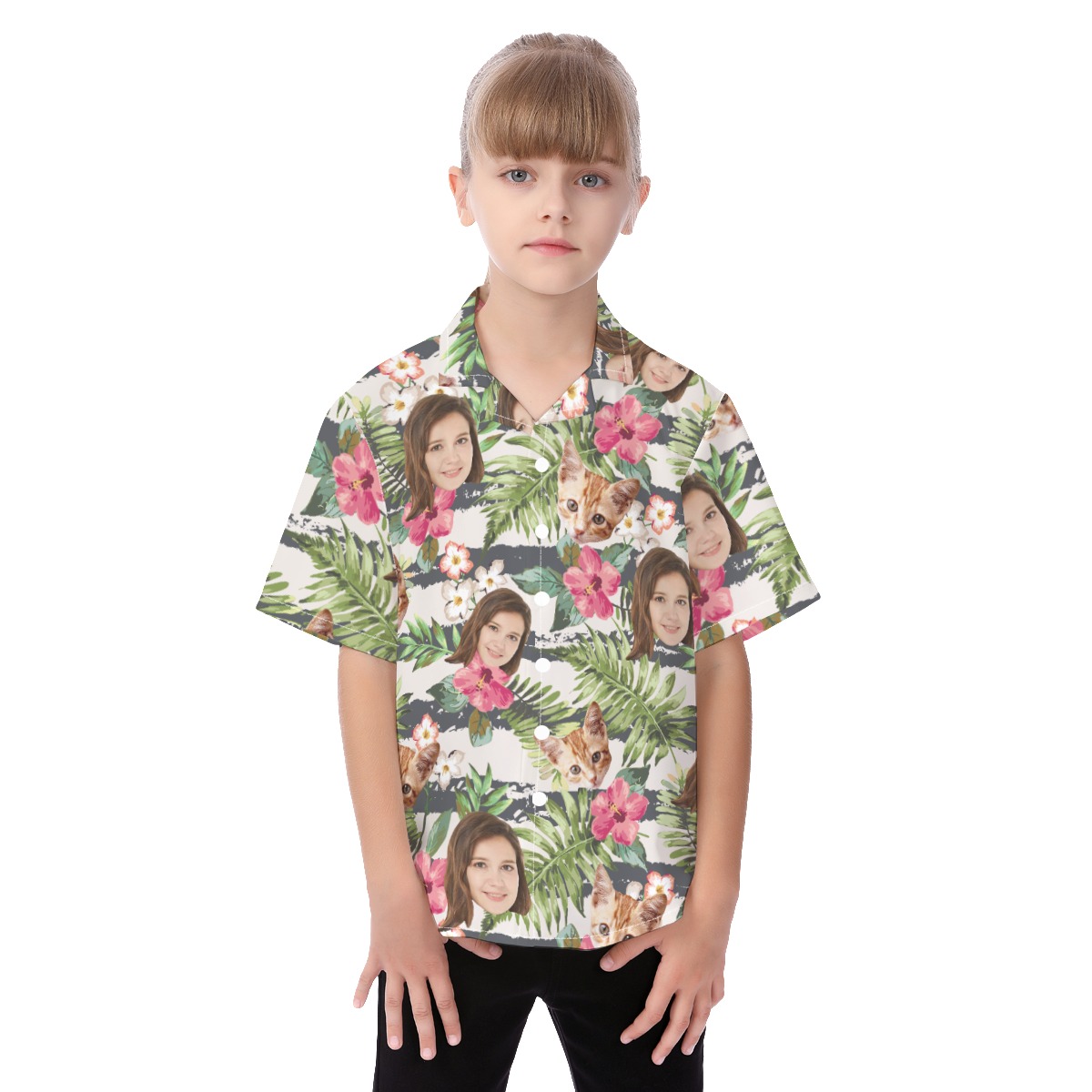 Cute Tropical Custom Face Aloha Shirt For Kids - variant image 1