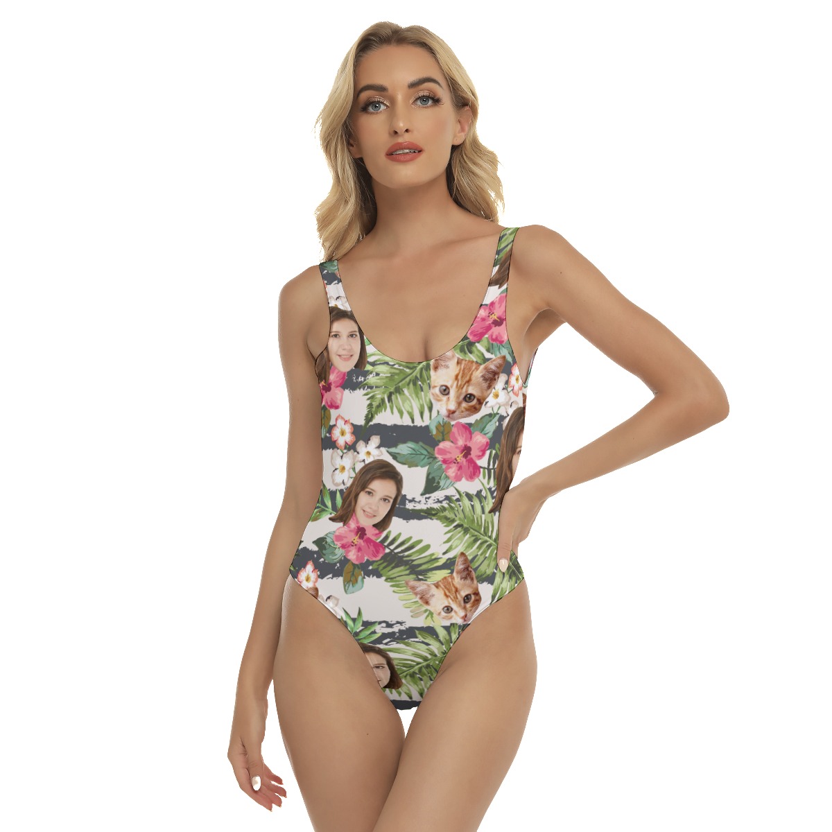 Tropical Custom Face Summer Swimsuit For Women - variant image 1