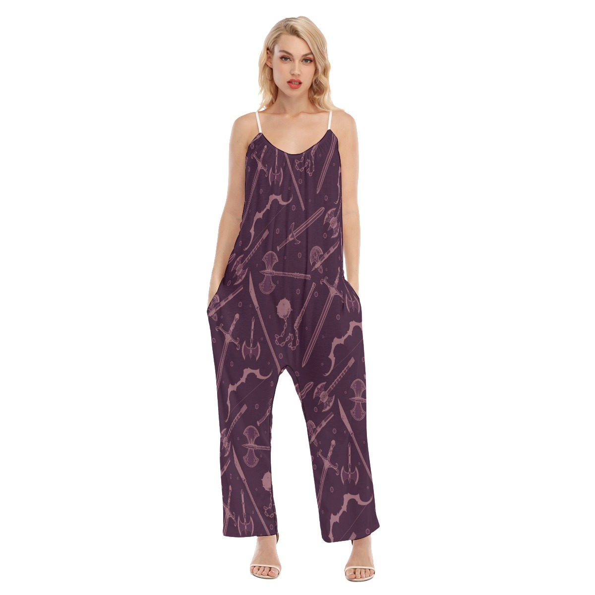 Dnd Medieval Weapons Loose Cami Jumpsuit For Women - variant image 1