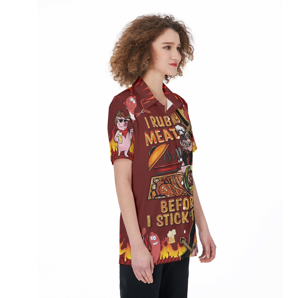 I Rub My Meat Before I Stick It In Women's Hawaiian Shirt