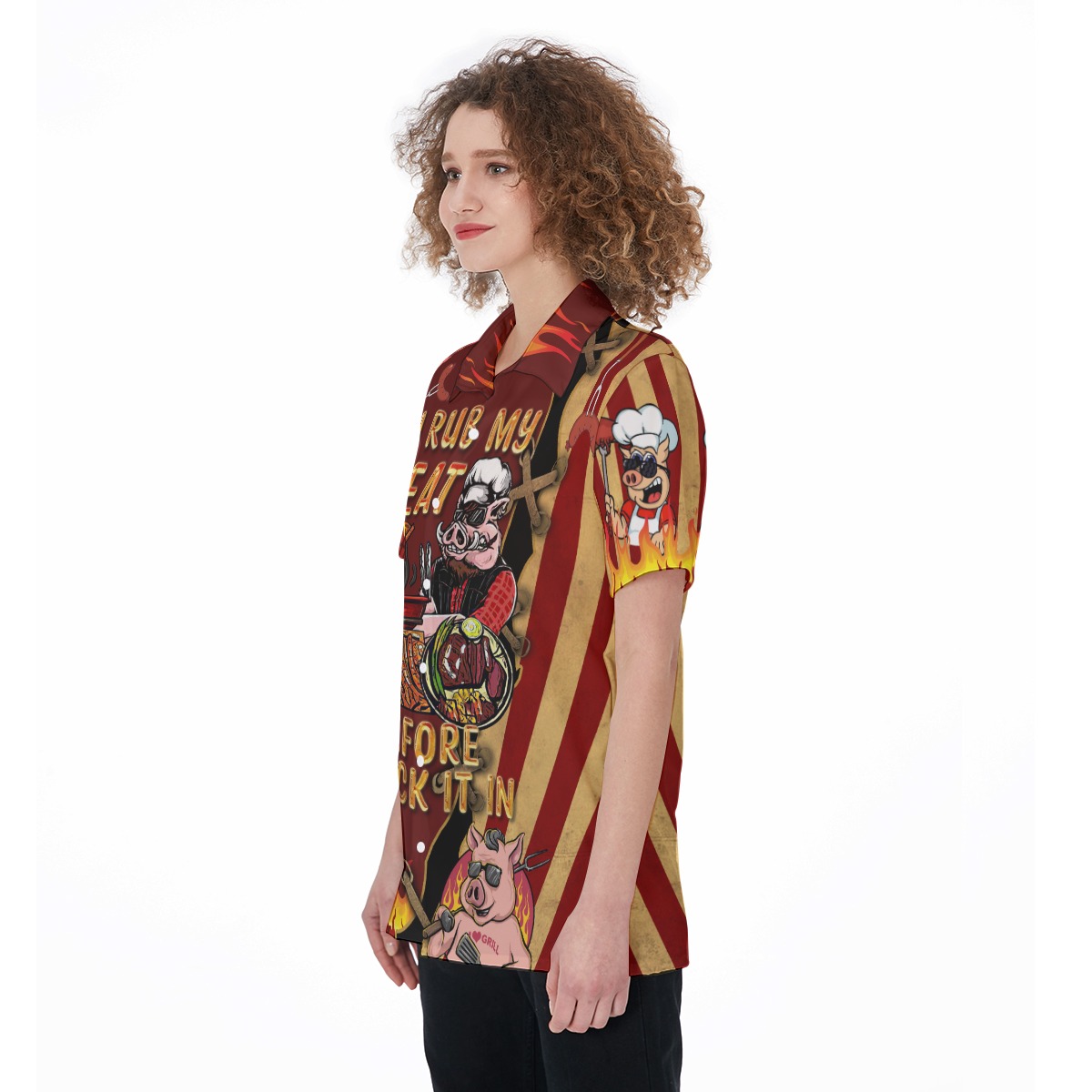 I Rub My Meat Before I Stick It In Women's Hawaiian Shirt