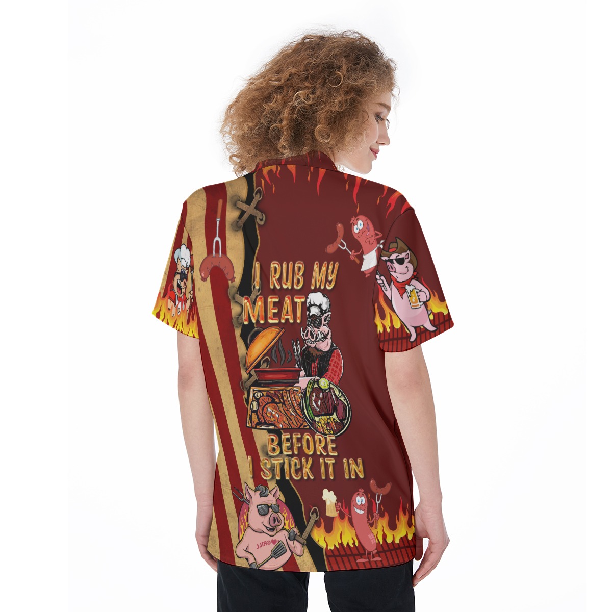 I Rub My Meat Before I Stick It In Women's Hawaiian Shirt