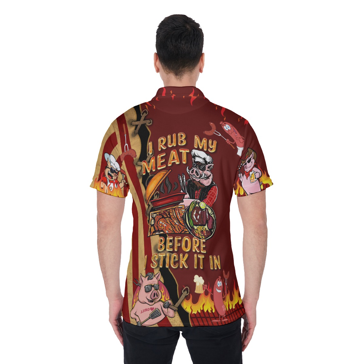 Grilling BBQ I Rub My Meat Before I Stick It In Aloha Polo Shirt