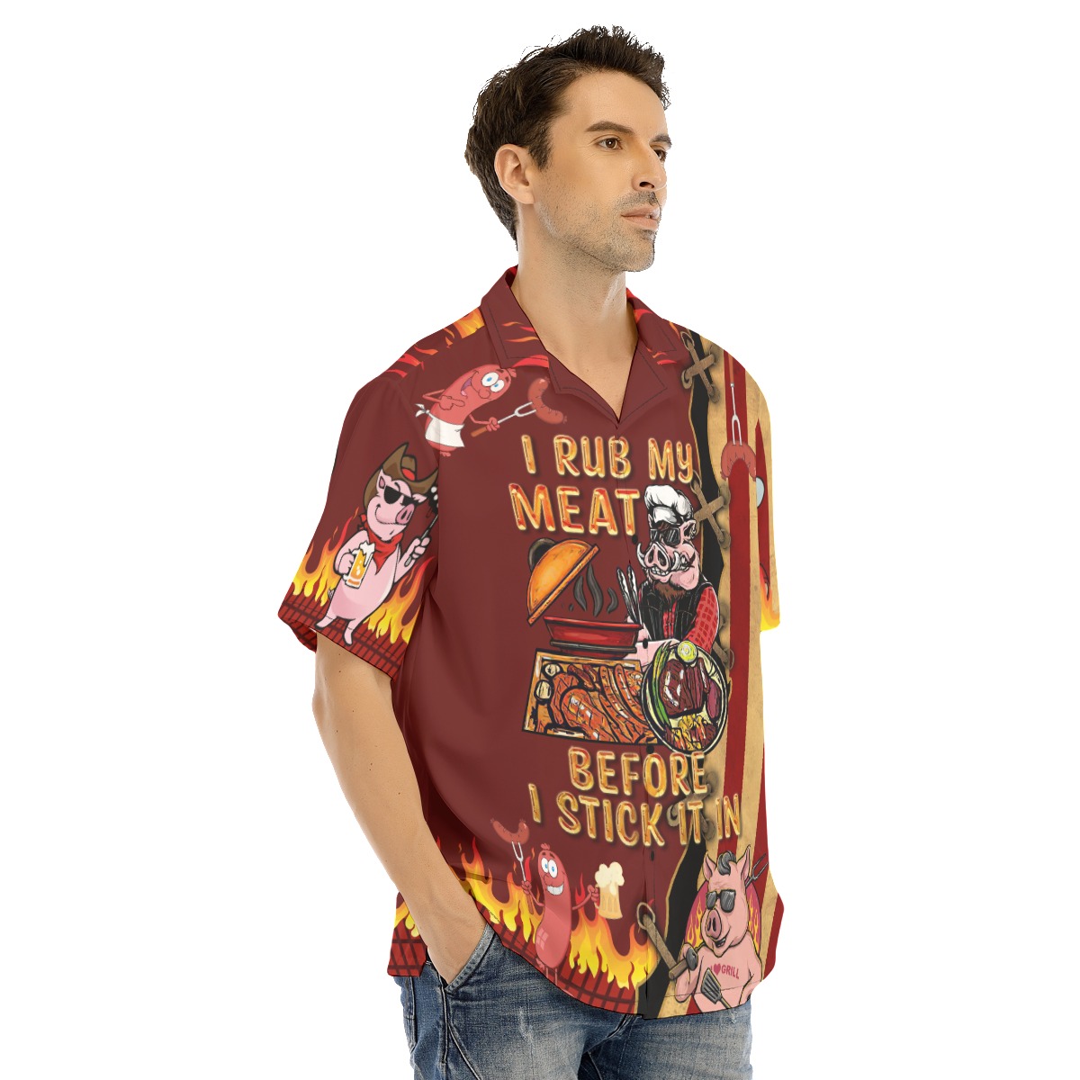 I Rub My Meat Before I Stick It In Hawaiian Shirt
