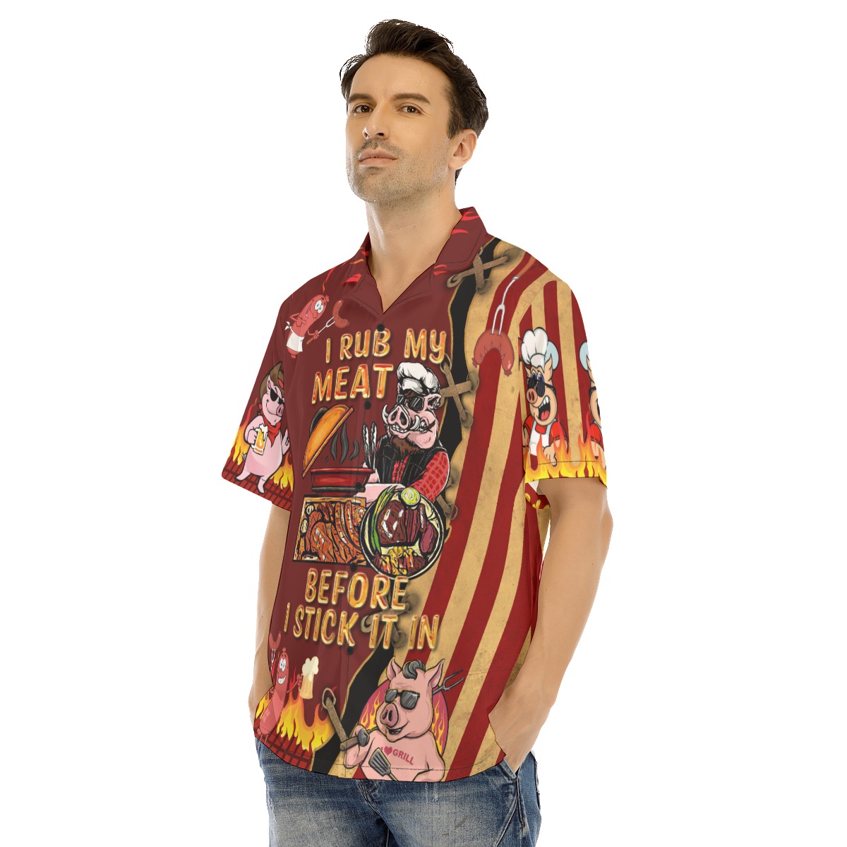 I Rub My Meat Before I Stick It In Hawaiian Shirt