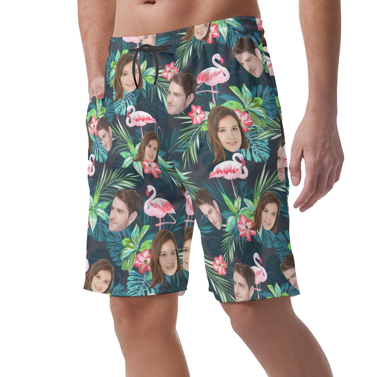 Tropical Flamingo Custom Face Summer Shorts For Men