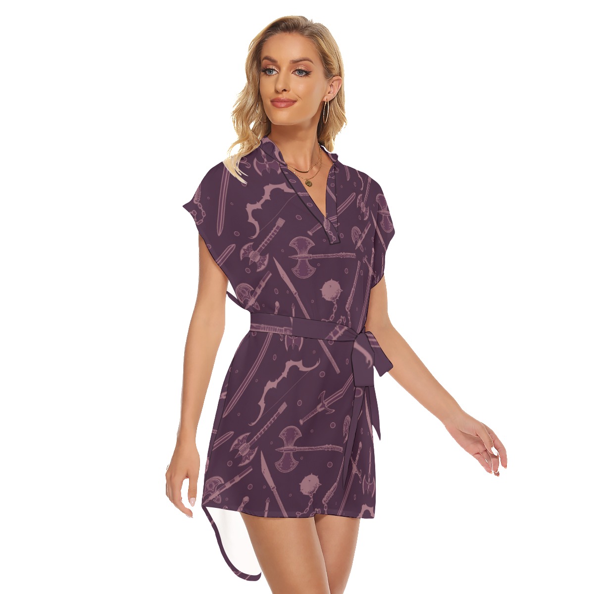 Dnd Medieval Weapons Short Dress With Belt