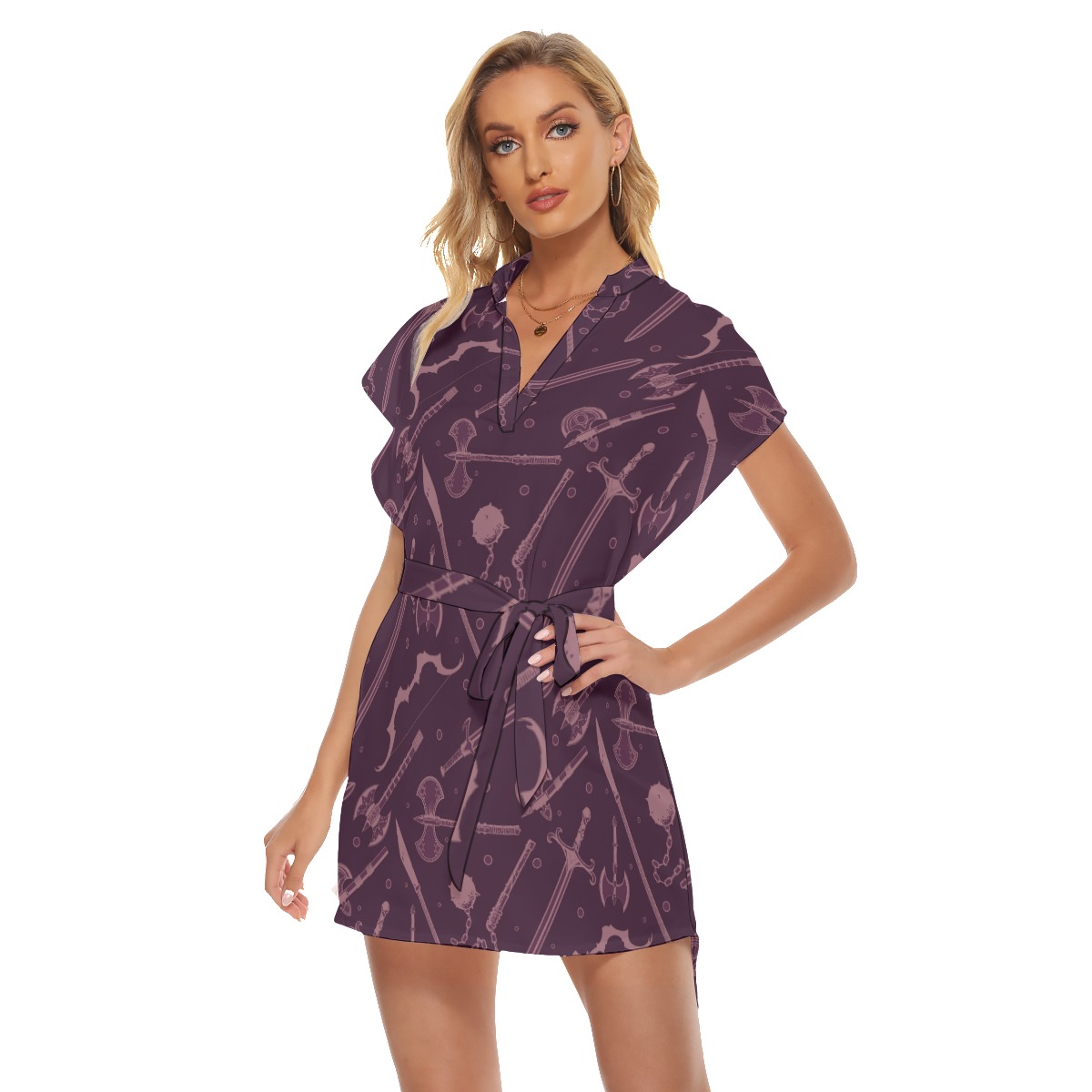 Dnd Medieval Weapons Short Dress With Belt