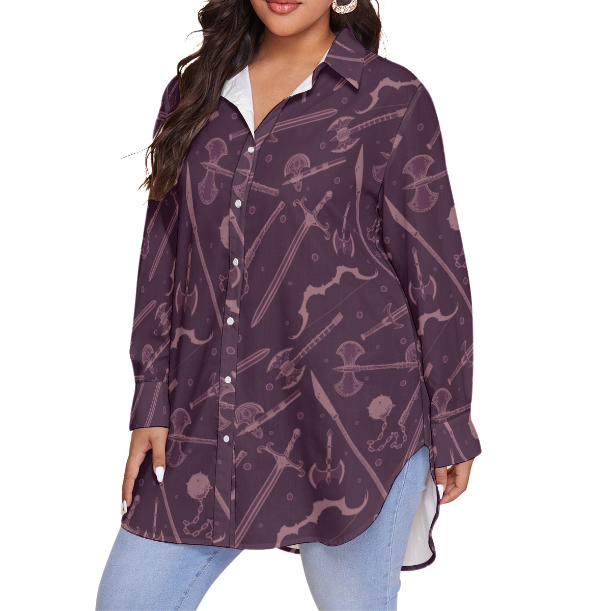 Dnd Medieval Weapons Plus Size Hawaiian Shirt