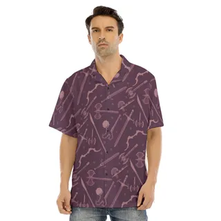 DND Weapons Button Up Shirt For Men