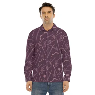 DND Weapons Long Sleeve Hawaiian Shirt For Men