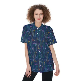 Dungeons Dragons Button Up Shirt For Women