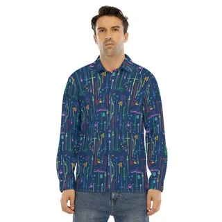 DND Items Long Sleeve Hawaiian Shirt For Men