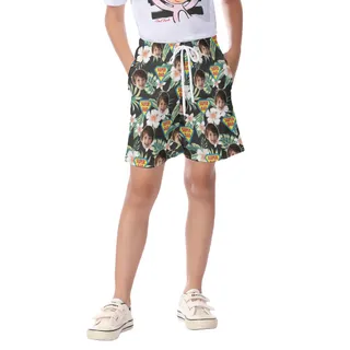 Cute Custom Face Super Dad Hawaiian Summer Beach Shorts For Kids