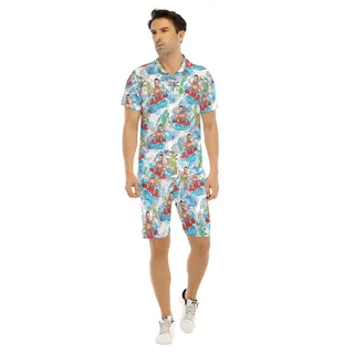 Funny Custom Face Surfing Men Hawaiian Shirt And Shorts