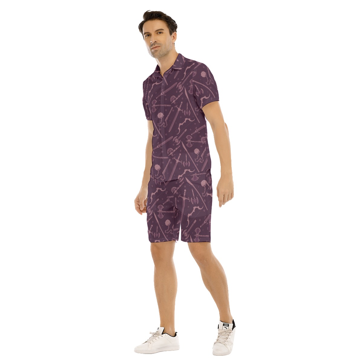 Dnd Medieval Weapons Men's Hawaiian Set