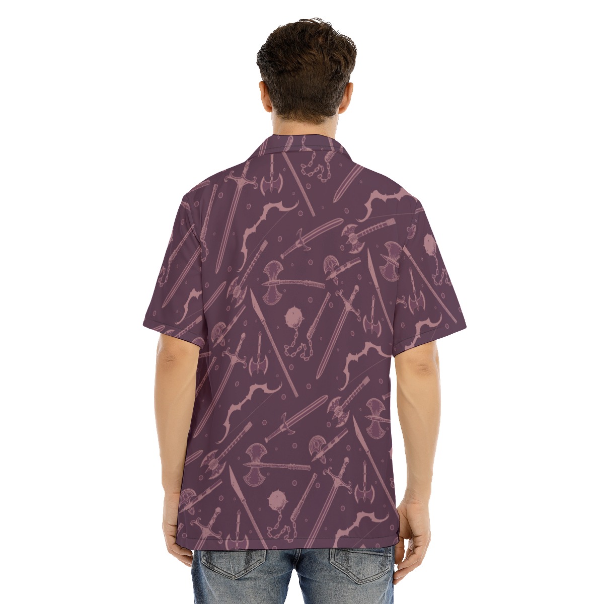 DND Weapons Button Up Shirt For Men