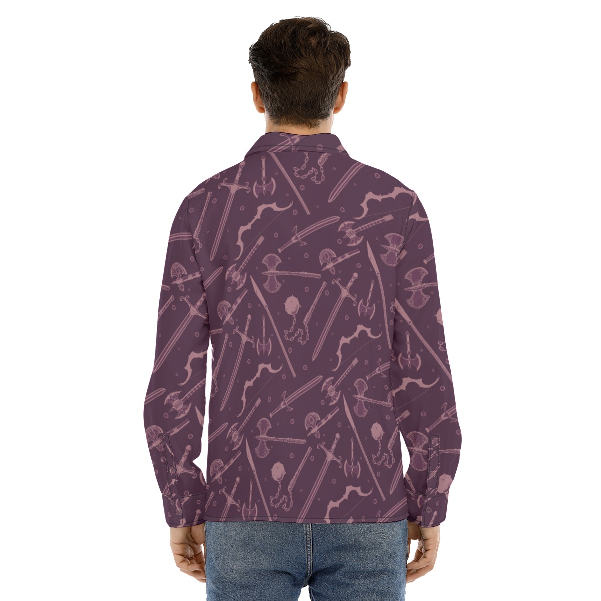 DND Weapons Long Sleeve Hawaiian Shirt For Men