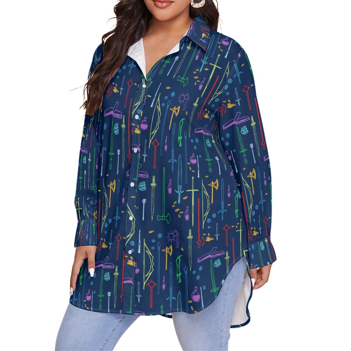 Dungeons Dragons Women's Hawaiian Shirt Plus Size