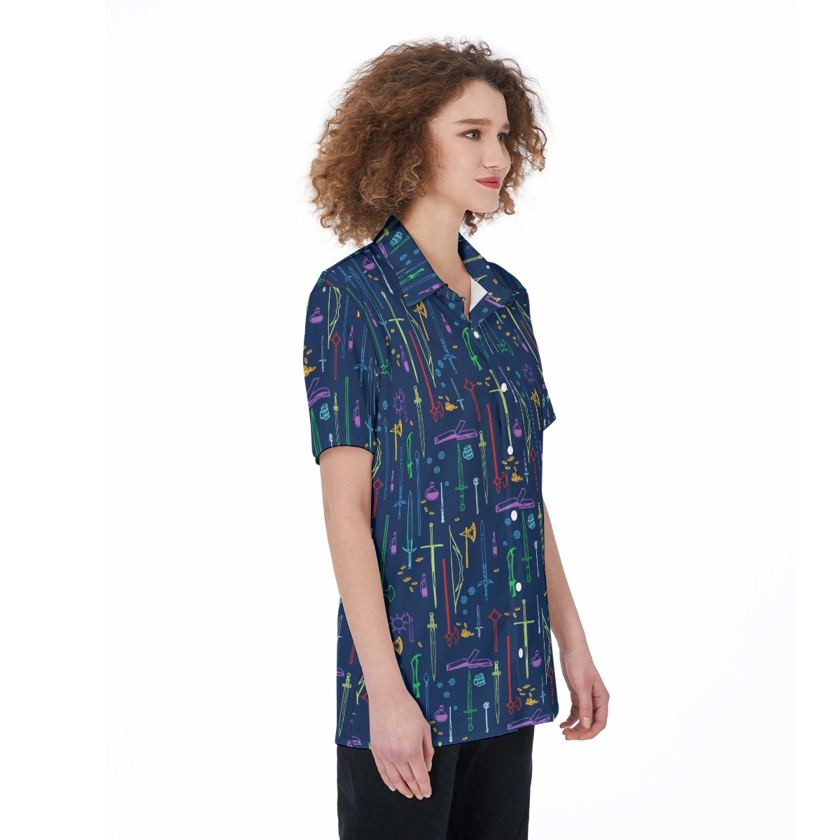 Dungeons Dragons Button Up Shirt For Women