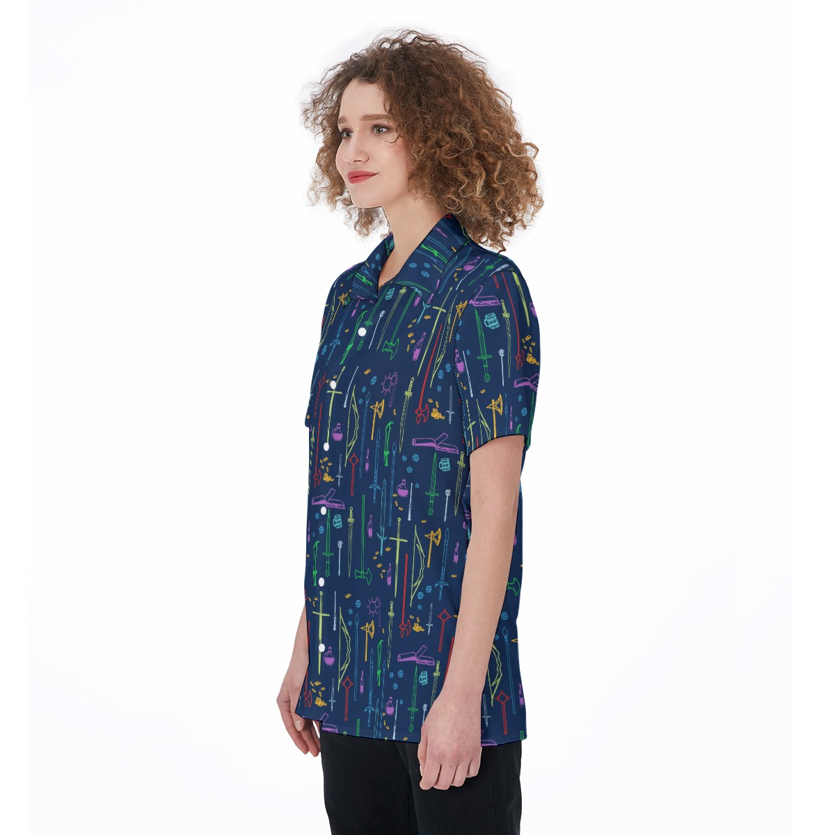 Dungeons Dragons Button Up Shirt For Women