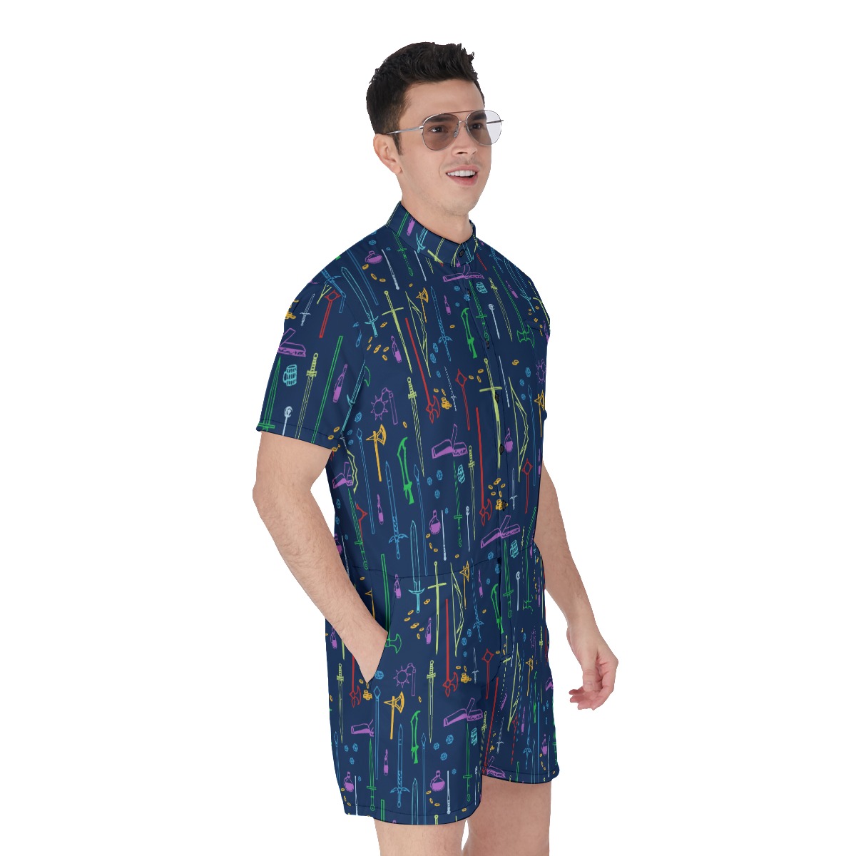 DND Items Navy Men's Romper