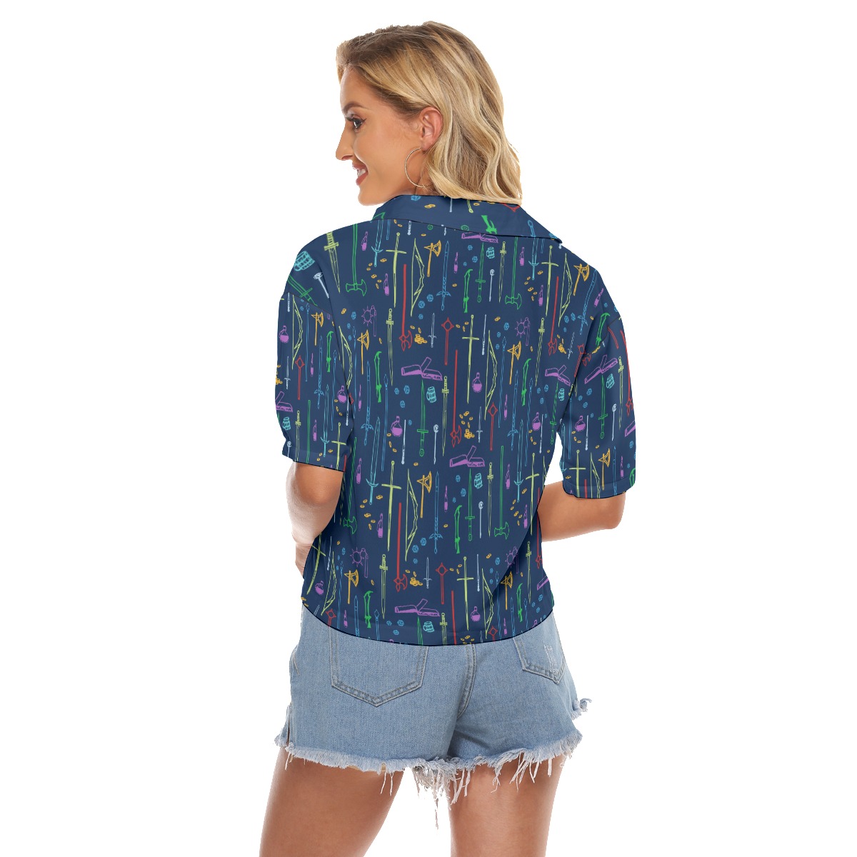 Dungeons Dragons Cropped Hawaiian Shirt