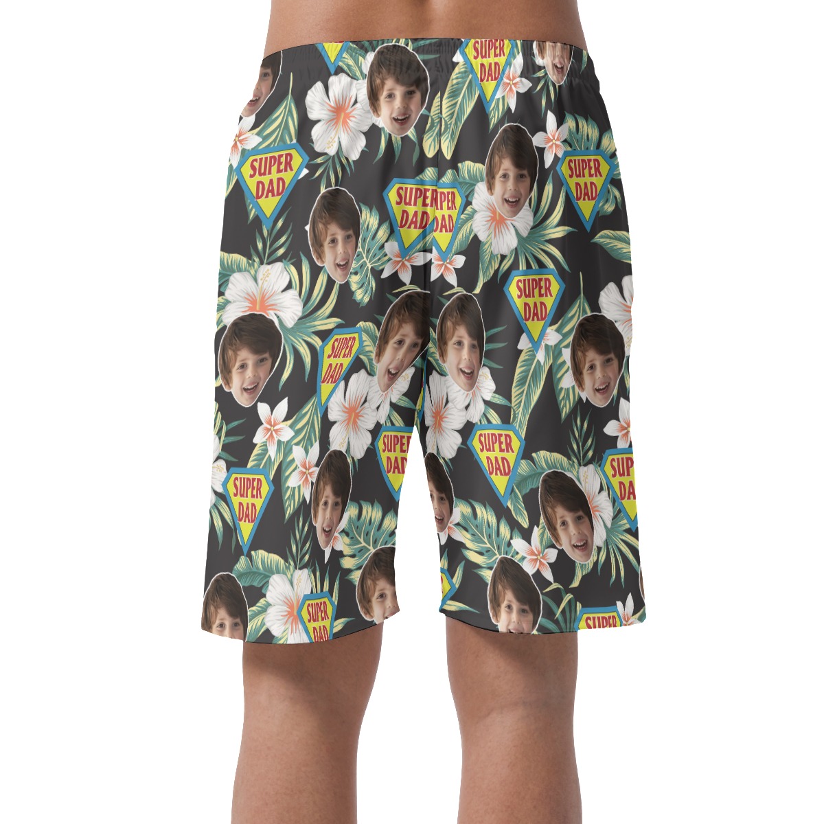 Father's Day Gift Custom Face Super Dad Summer Beach Short For Men
