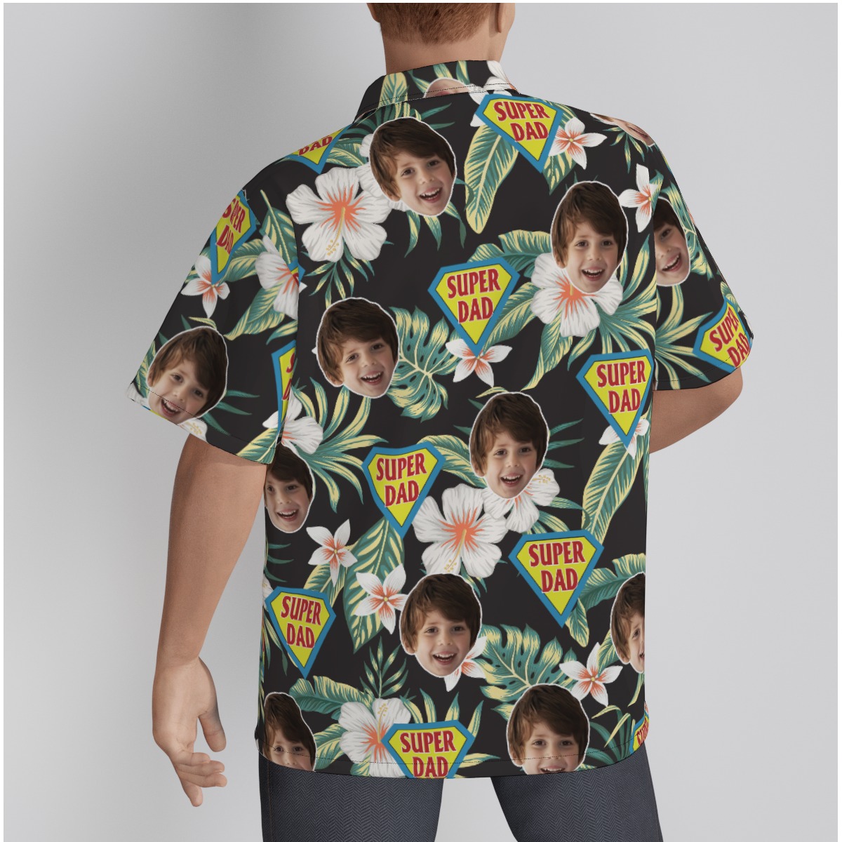 Father's Day Gift Custom Face Super Dad Hawaiian Shirt