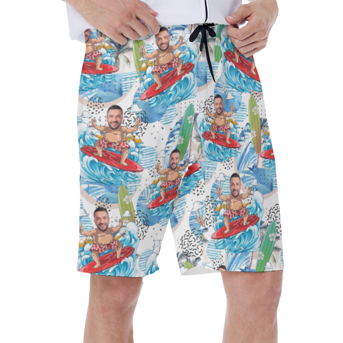 Custom Face Surfing Men Hawaiian Swimwear For Summer