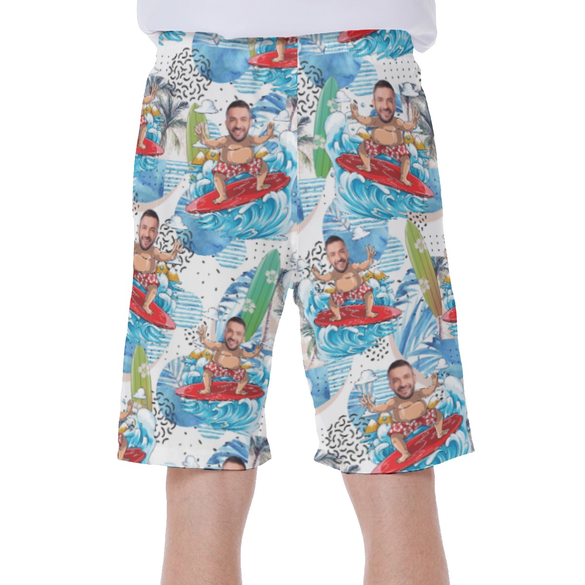 Custom Face Surfing Men Hawaiian Swimwear For Summer