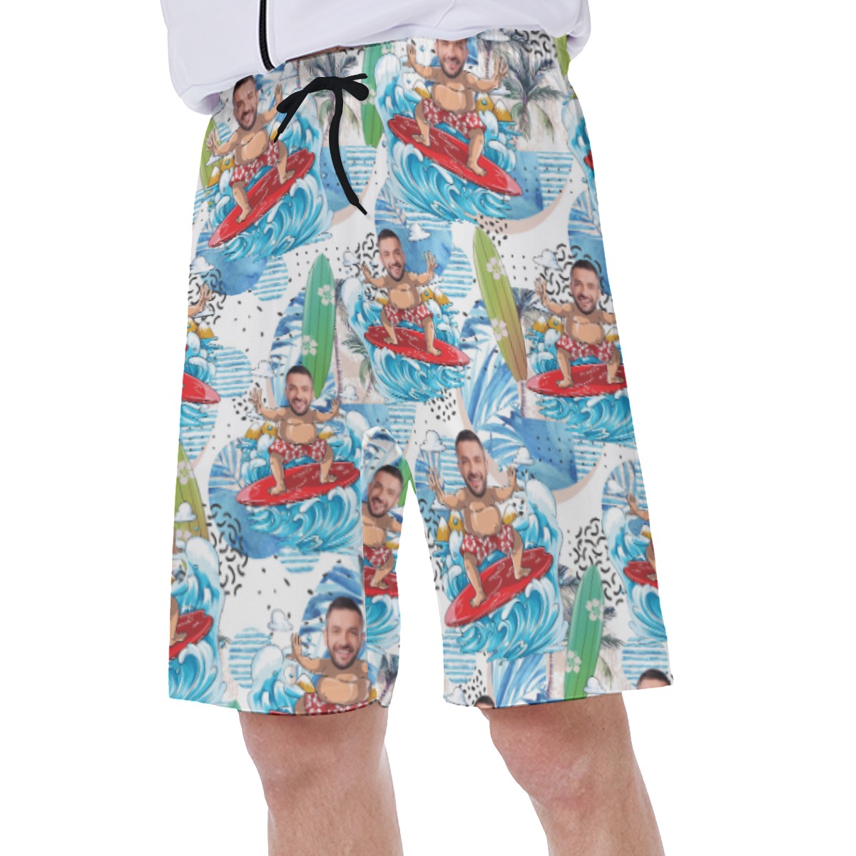 Custom Face Surfing Men Hawaiian Swimwear For Summer