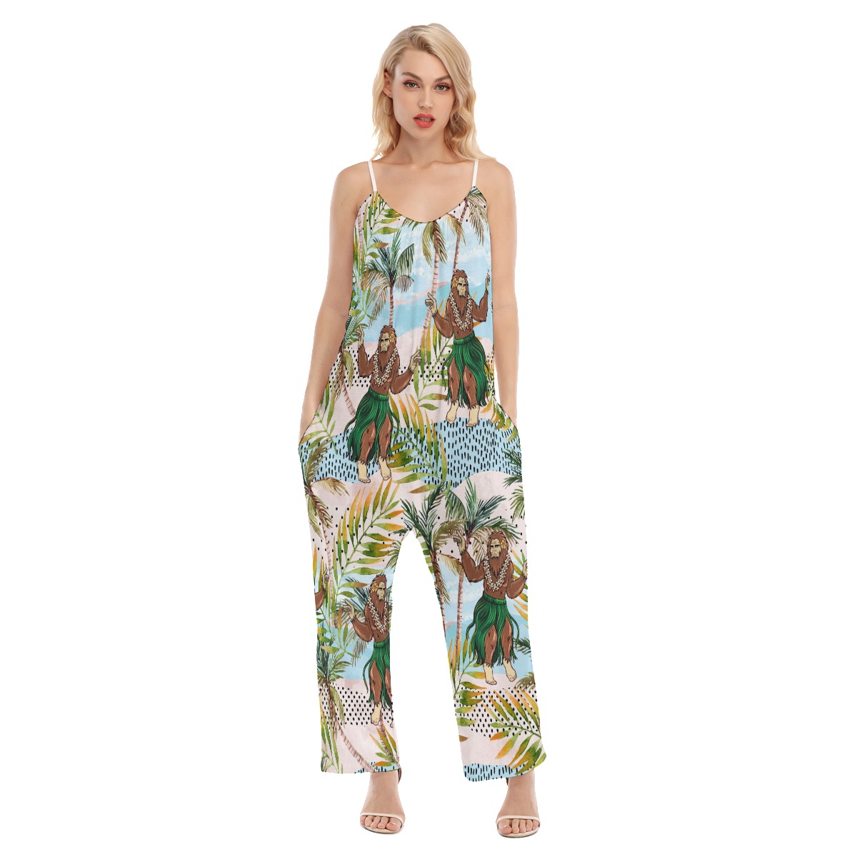 Tropical Hula Bigfoot Summer Jumpsuit For Women - variant image 1
